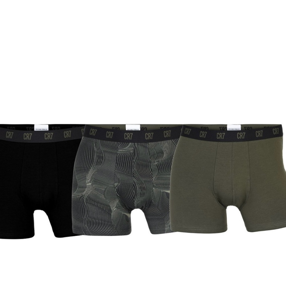 CR 7 Men’s 3 Pack -Organic Cotton Blend Trunks Black XL 36-38